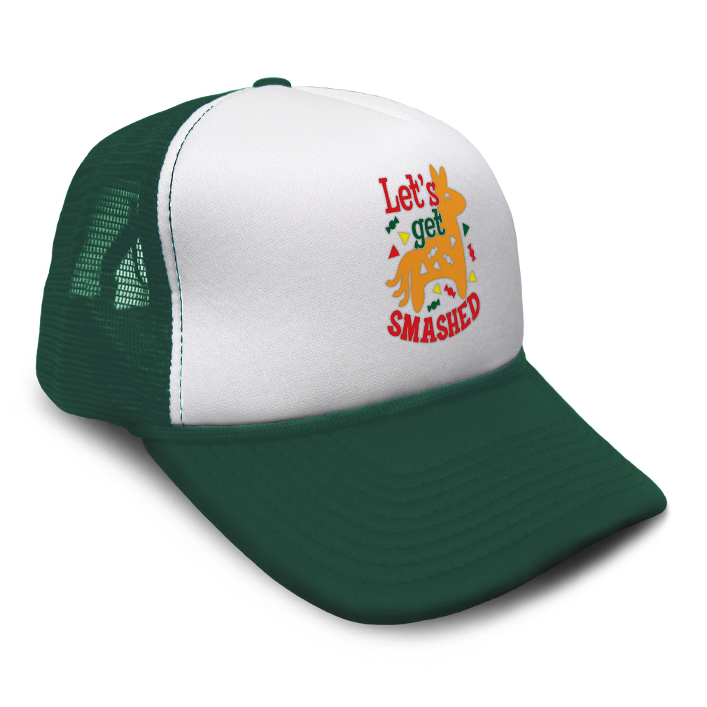 Trucker Hat Let's Get Smashed Snapback Baseball Cap for Men & Women Polyester - Picture 8 of 25