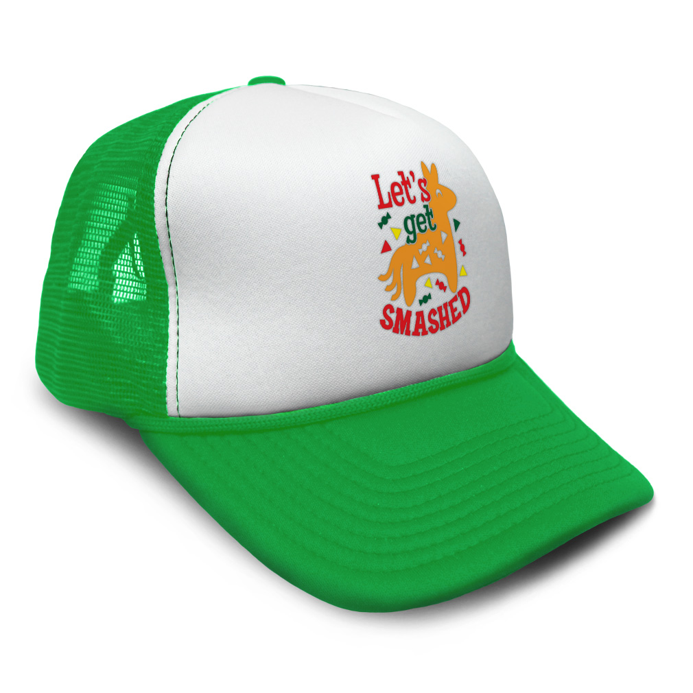 Trucker Hat Let's Get Smashed Snapback Baseball Cap for Men & Women Polyester - Picture 10 of 25