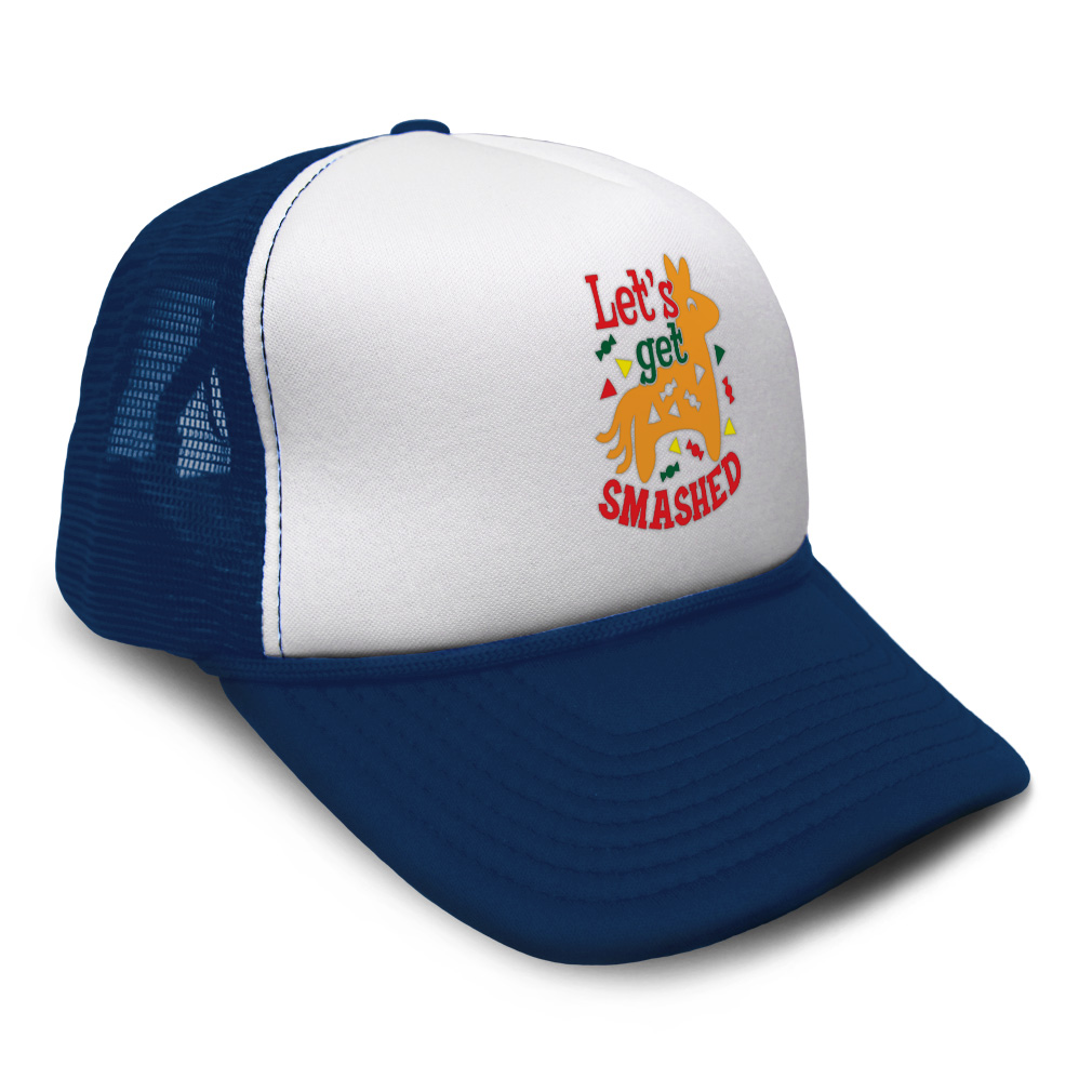 Trucker Hat Let's Get Smashed Snapback Baseball Cap for Men & Women Polyester - Picture 14 of 25