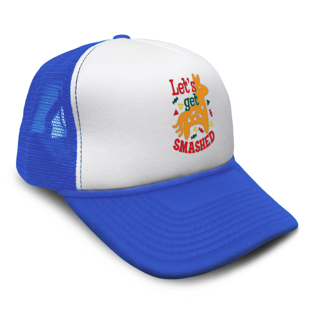 Trucker Hat Let's Get Smashed Snapback Baseball Cap for Men & Women Polyester - Picture 18 of 25