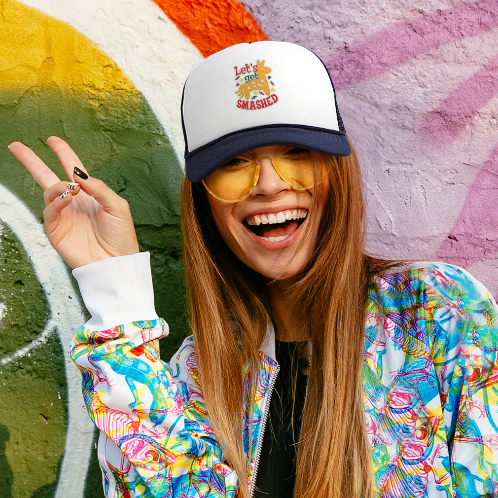 Trucker Hat Let's Get Smashed Snapback Baseball Cap for Men & Women Polyester - Picture 3 of 25