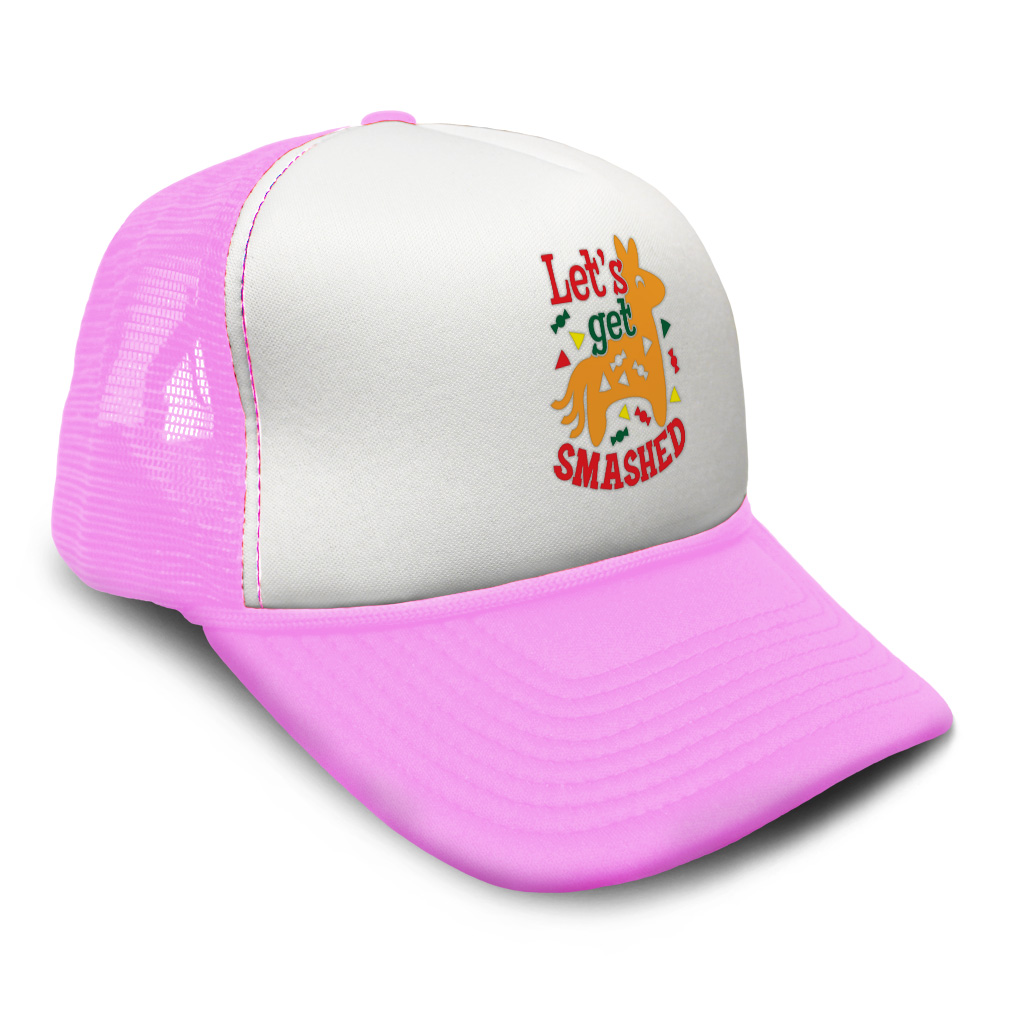 Trucker Hat Let's Get Smashed Snapback Baseball Cap for Men & Women Polyester - Picture 16 of 25