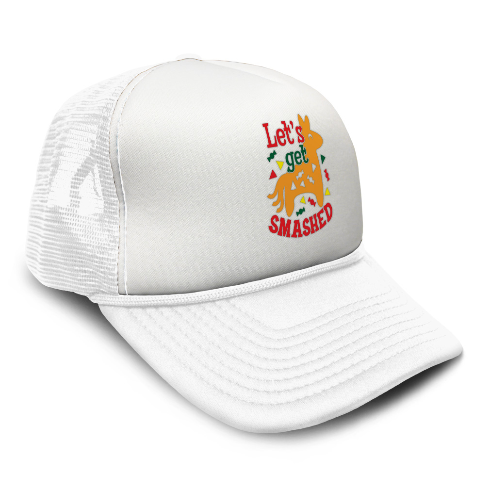 Trucker Hat Let's Get Smashed Snapback Baseball Cap for Men & Women Polyester - Picture 22 of 25