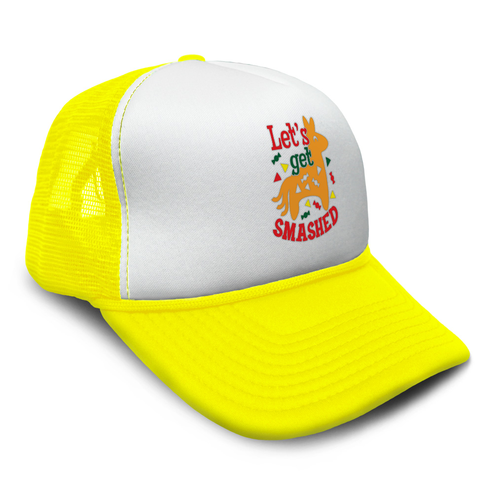 Trucker Hat Let's Get Smashed Snapback Baseball Cap for Men & Women Polyester - Picture 24 of 25